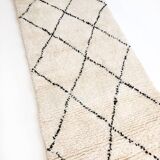 Moroccan Berber carpet Beni Ouarain hallway with black diamonds 2.94x0.85m