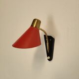 Vintage wall lamp in brass and metal 1950s