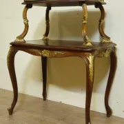Table console / desserte de style Louis XV à deux plateaux