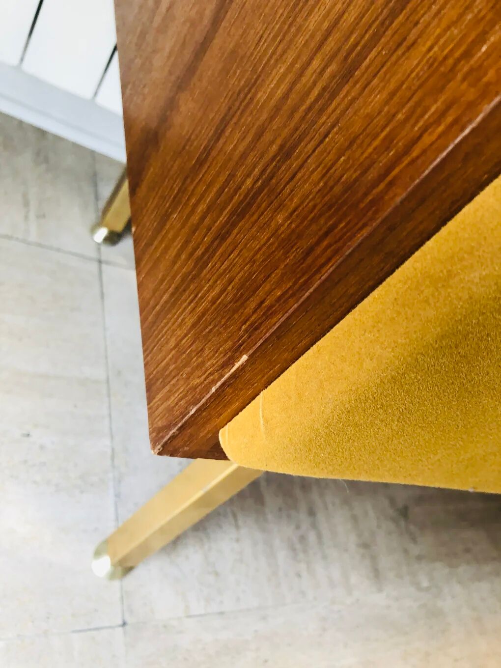 Vintage velvet dressing table, Roger Landeau, 1970
