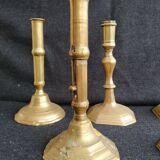 Batch of 5 brass candlesticks
