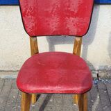 6 chaises vintage 1960 en bois et skaï