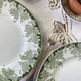 Set of 6 Saint Amand et Hamage ironstone dinner plates, Platane pattern