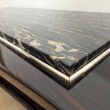 Art Deco Sideboard in Macassar, Marble & Chrome, France, 1930