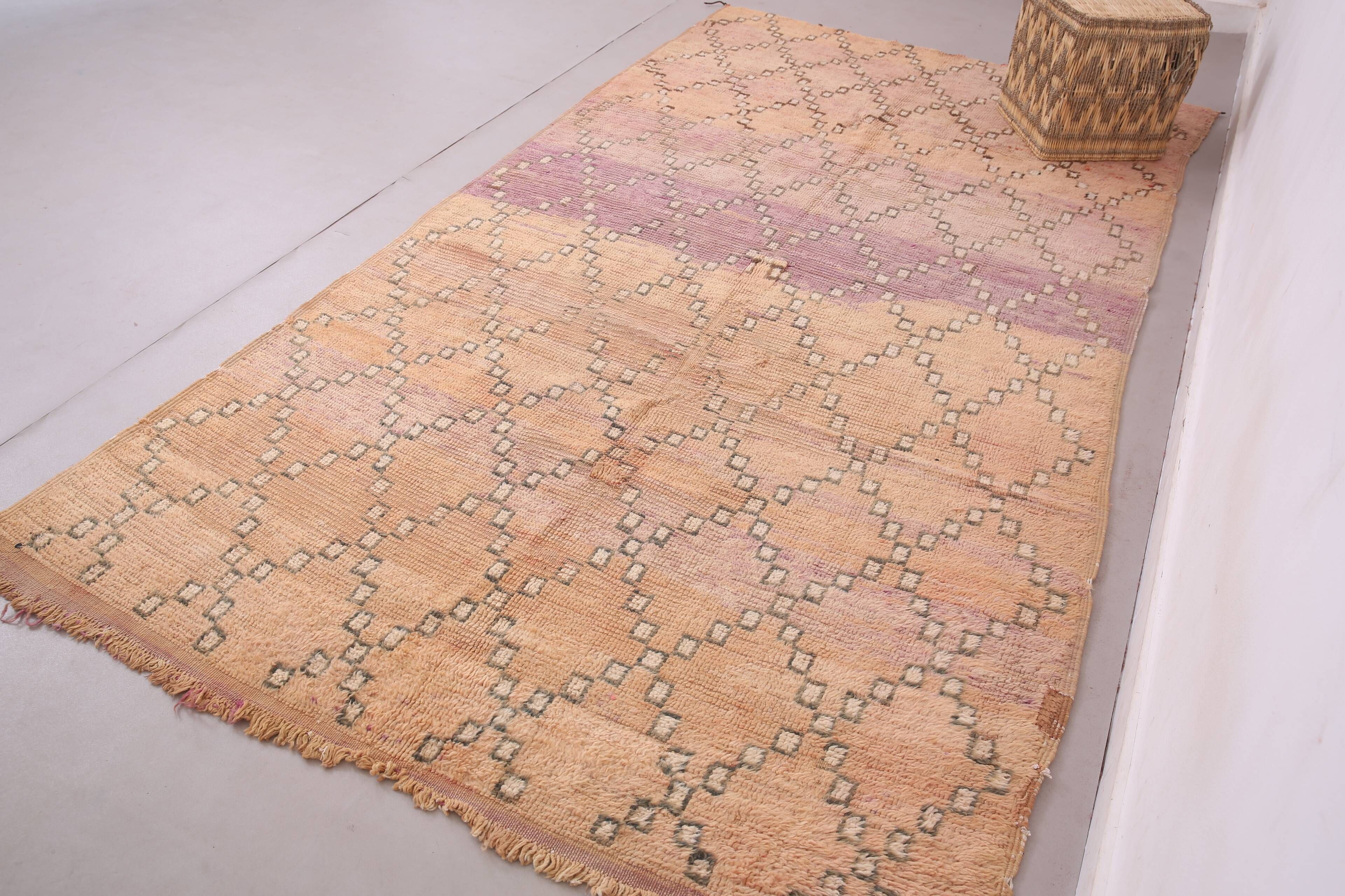 Peach Vintage Moroccan rug 164 x 308 cm - Berber Wool Rug - Handmade Rug