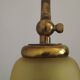 French Vintage Brass Goose Neck Table Lamp Patterned Glass Shade 5353
