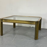 Brutalist Brass T09 coffee table by Peter Ghyczy 1970