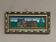 Original woodcut art “Buildings II” by unknown artist, vintage & framed 34×16cm
