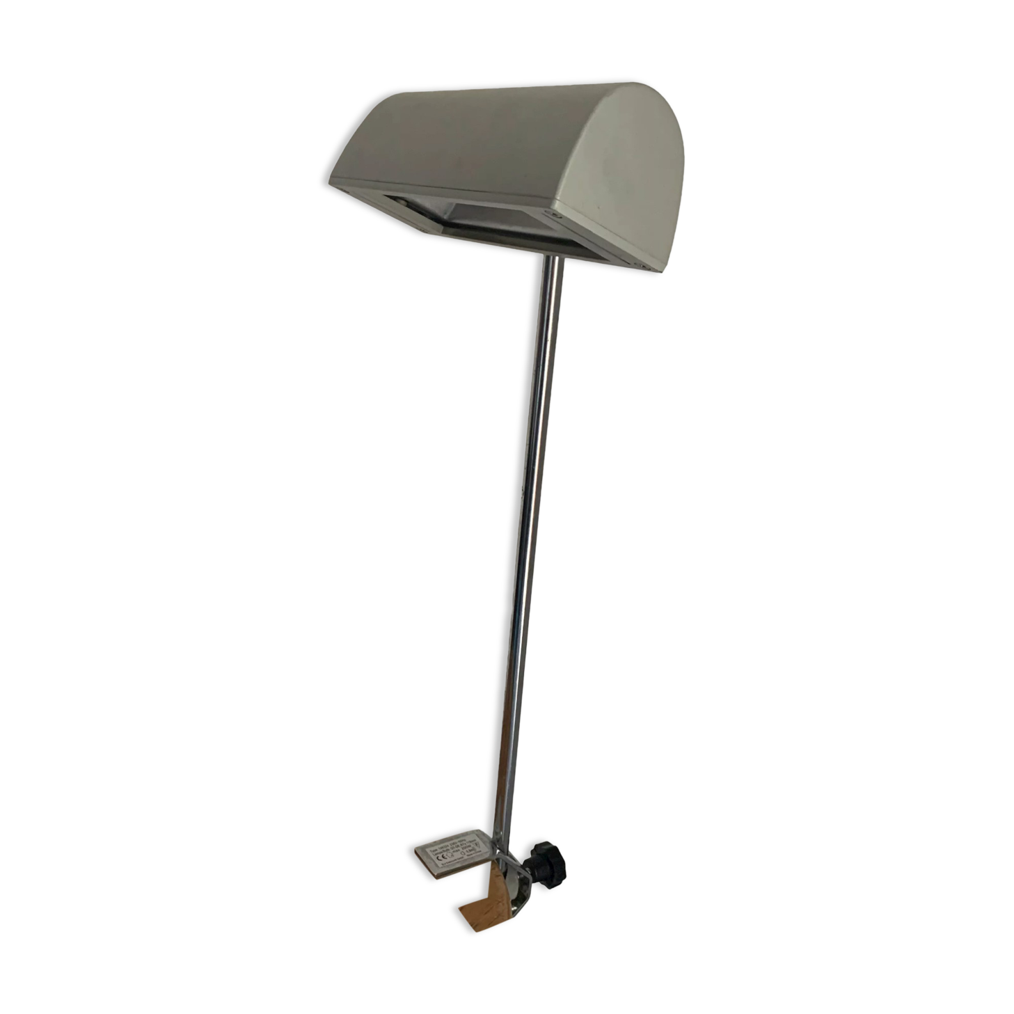 Vintage lamp 1980 medical gray cement and chrome - 50 cm