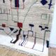 Beni Ouarain Berber carpet with blue, red and green coloured patterns 3.02x2.05m