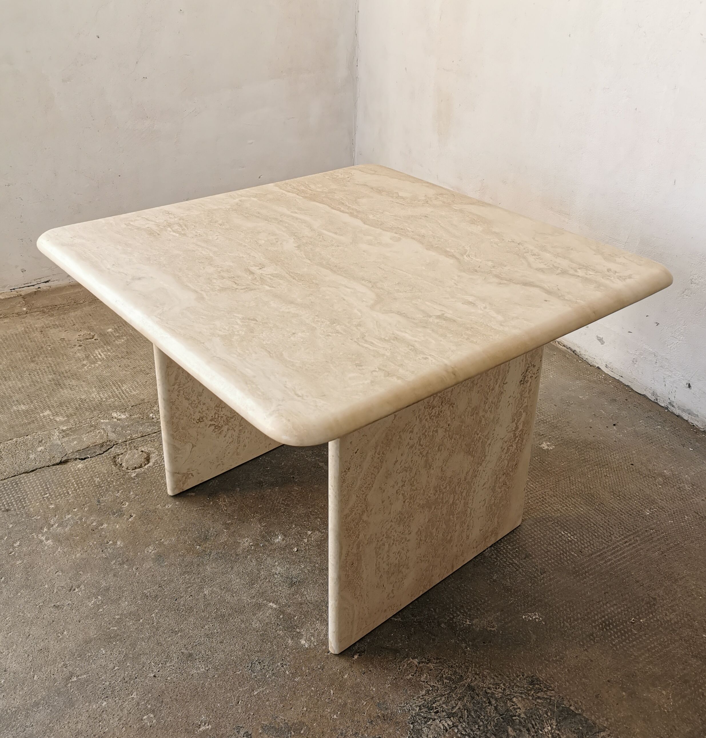Square travertine coffee table