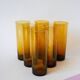 Lot de 6 verres ambrés Long Drink, 1970
