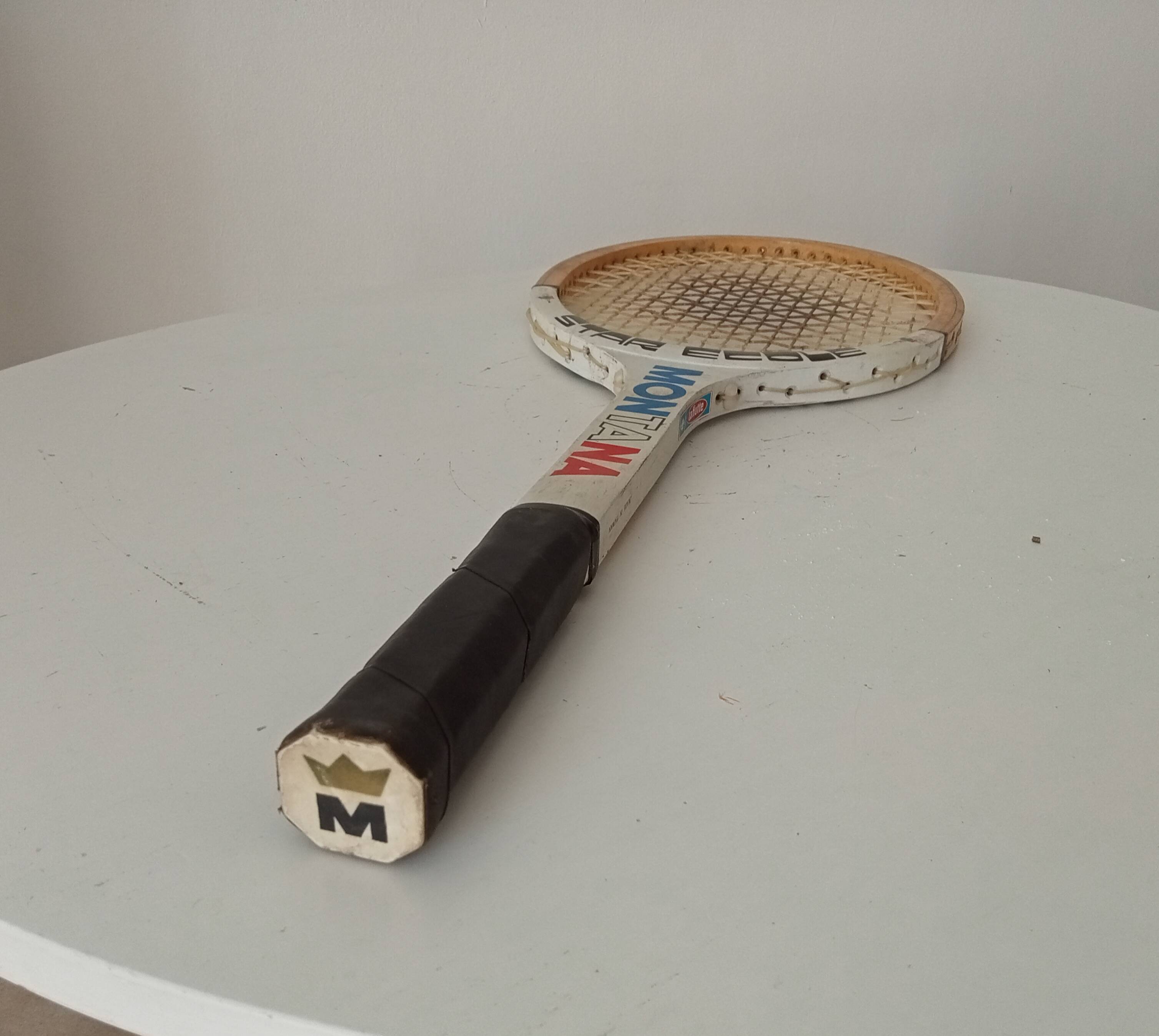 Vintage wooden tennis racket Montana