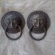 Paire de heurtoirs de porte bronze asiatique