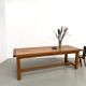 Large modernist farmhouse table in solid beech, thick dowelled top.