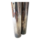 Silver metal candle holder 70s