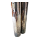 Silver metal candle holder 70s