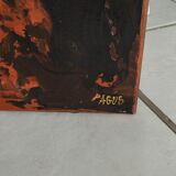 Tableau double toile acrylique peintre agus