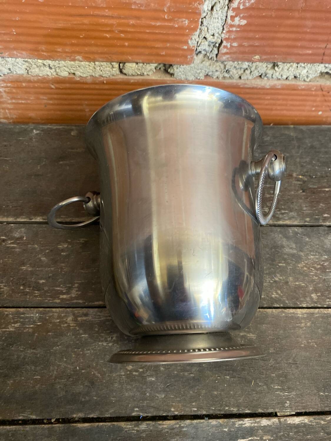 Vintage Ice Bucket Jean COUZON Stainless Steel France #D875
