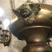 Brass chandelier with angels