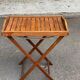 Scandinavian folding serving trolley in solid wood 1980