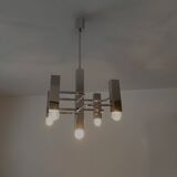 Vintage chandelier in chrome with 5 lightpoints by Sciolari