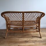 Rattan and wicker sofa and armchair