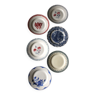 6 grandes assiettes dépareillé Digoin Sarreguemines Anglaise Terre de Fer 3