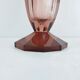 Pair of dark pink crystal vase art deco