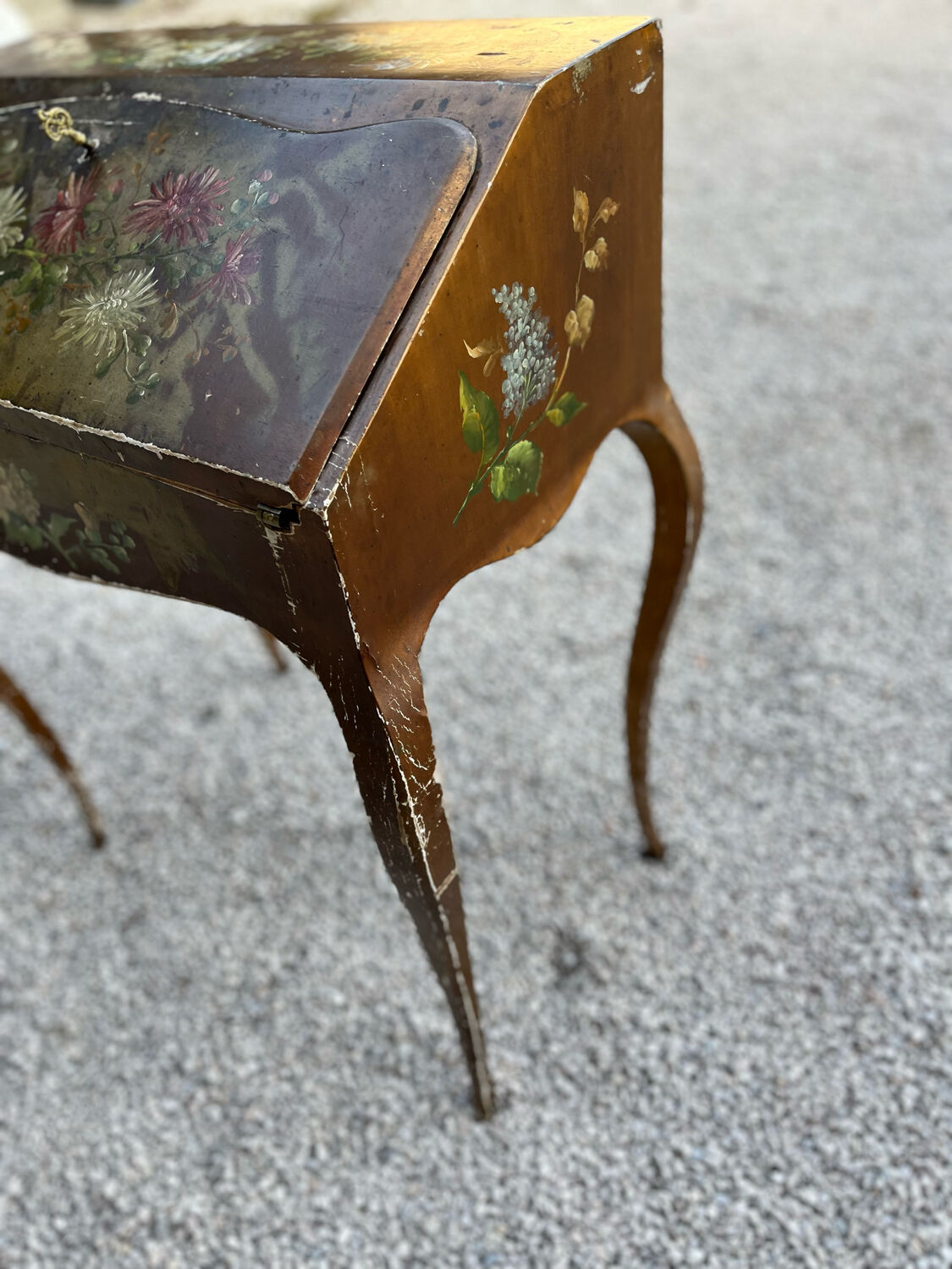 Curved painted wooden secretary 1950/60