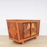 Unique 1950s design marquetry sideboard