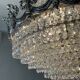 Hot air balloon chandelier in silver bronze and crystal tassels