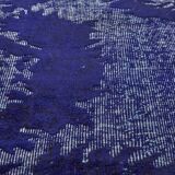 Hand-Knotted Vintage Turkish 1980s 183 cm x 279 cm Blue Rug