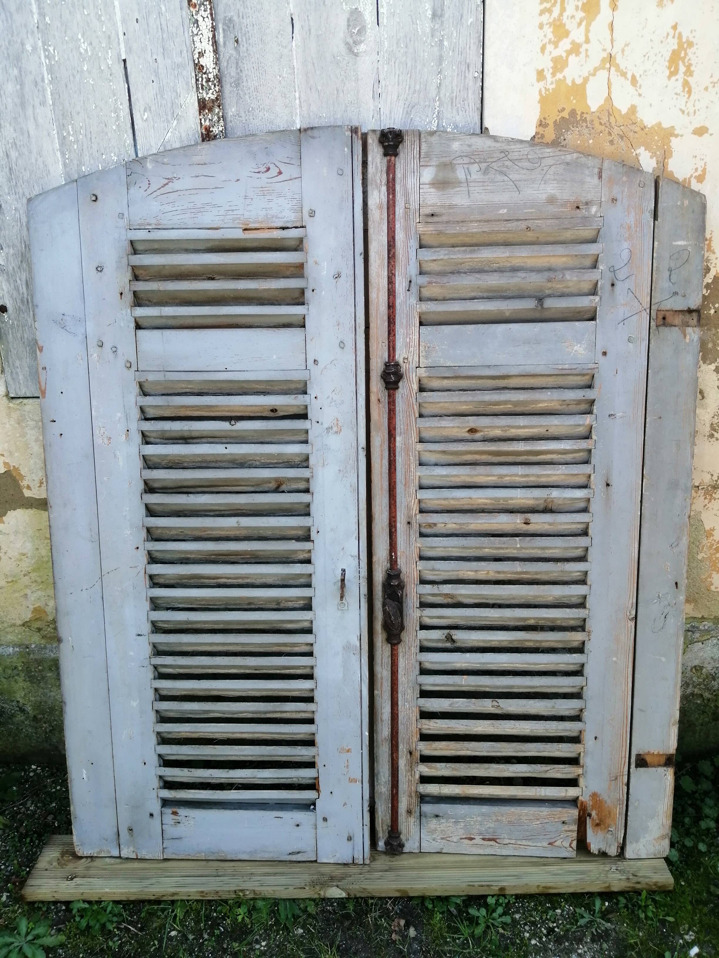 Pair of old 19th century louvered shutters