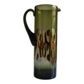 Modernist blown glass pitcher with geometric decoration 1970