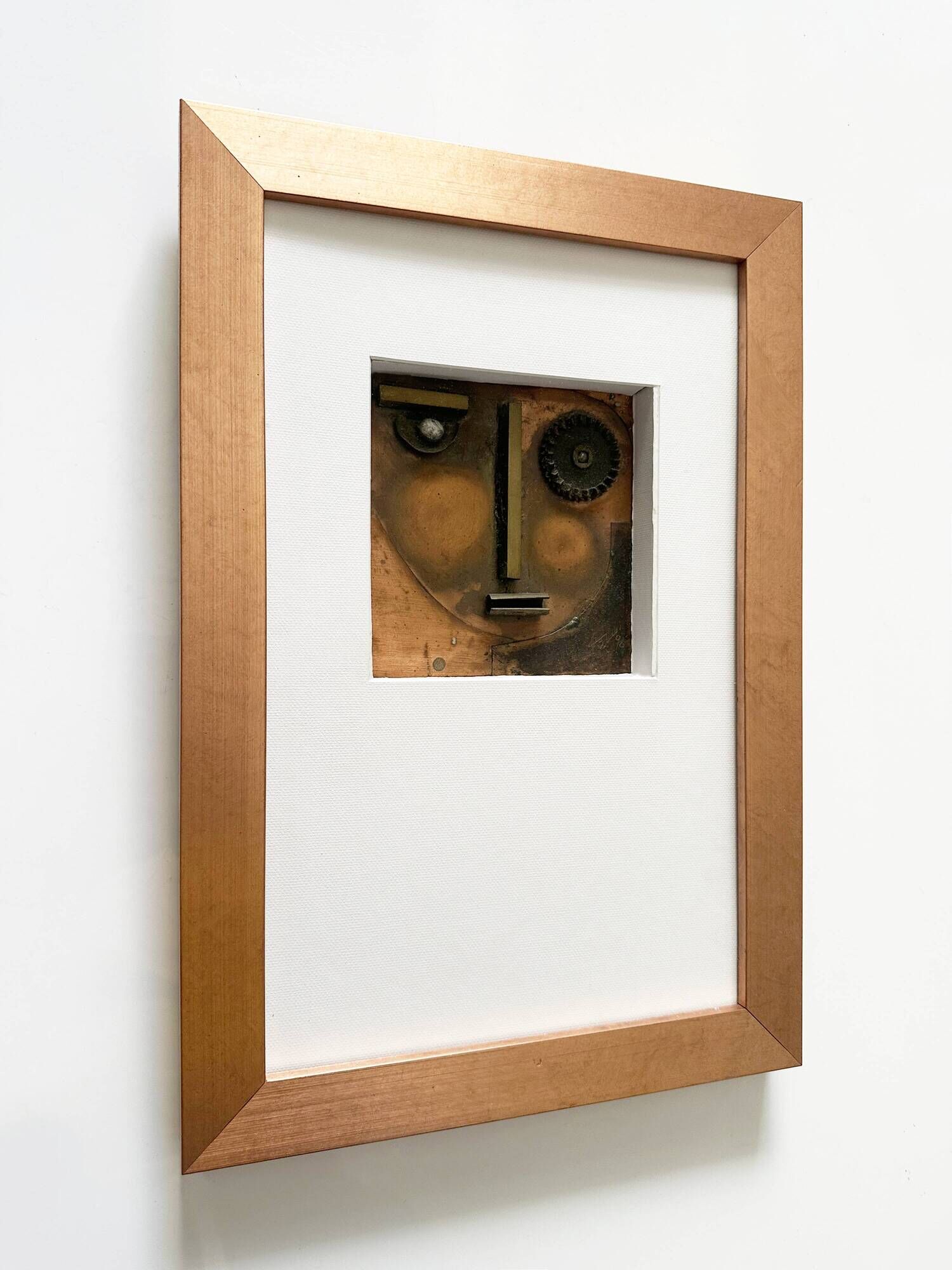 Avant-Garde Cubist portrait sculpture in flamed metal, Germany, 1990s