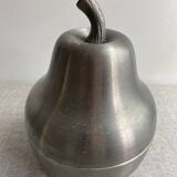 Pear-shaped ice bucket Large format brushed aluminum