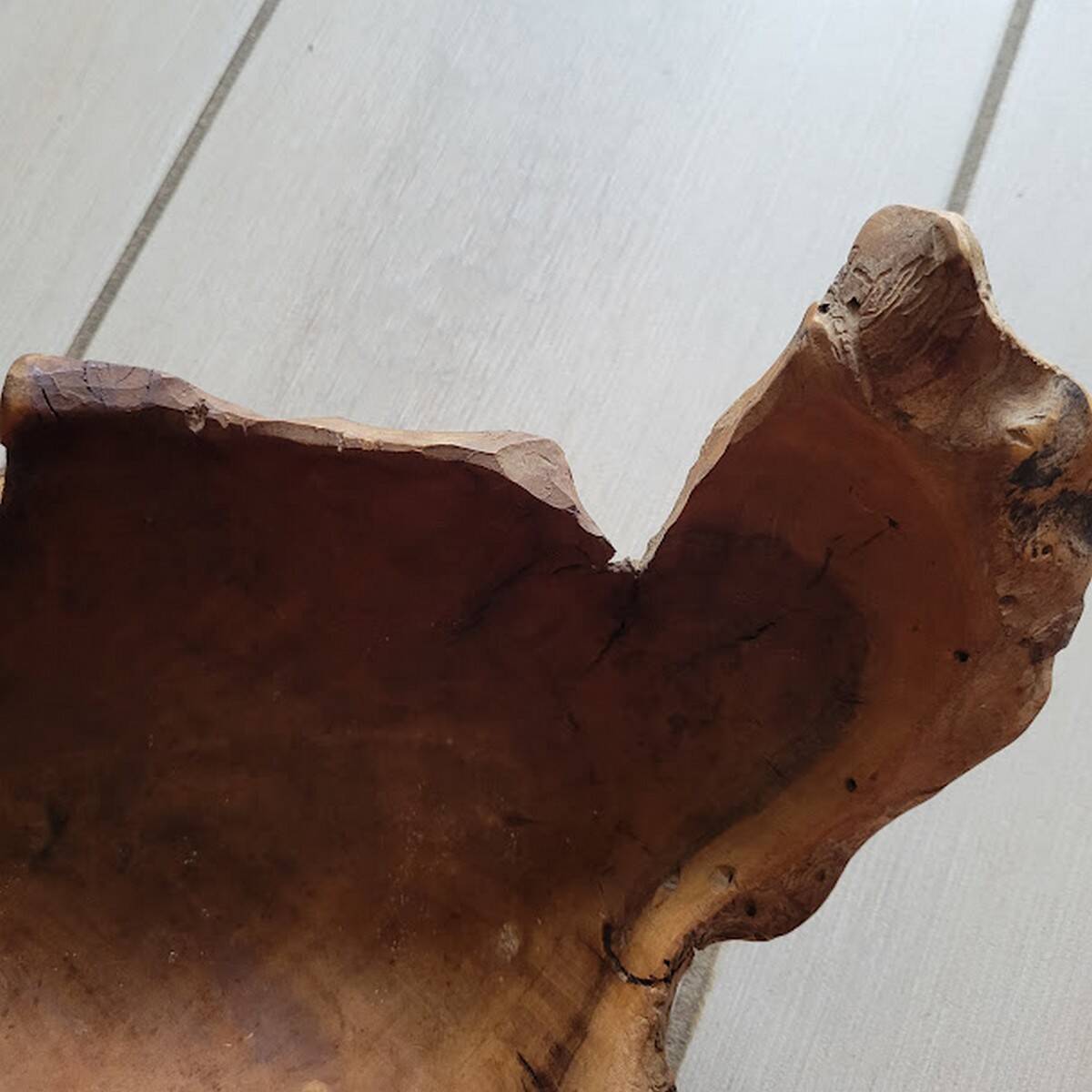 Old carved wooden basket