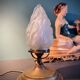 Art Deco flame lamp with frosted glass from 1920-1930.
