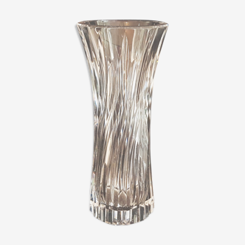 Val Saint Lambert crystal roll vase