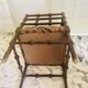 Vintage Art Deco corner chair in bobbin wood and fabric, circa 1930