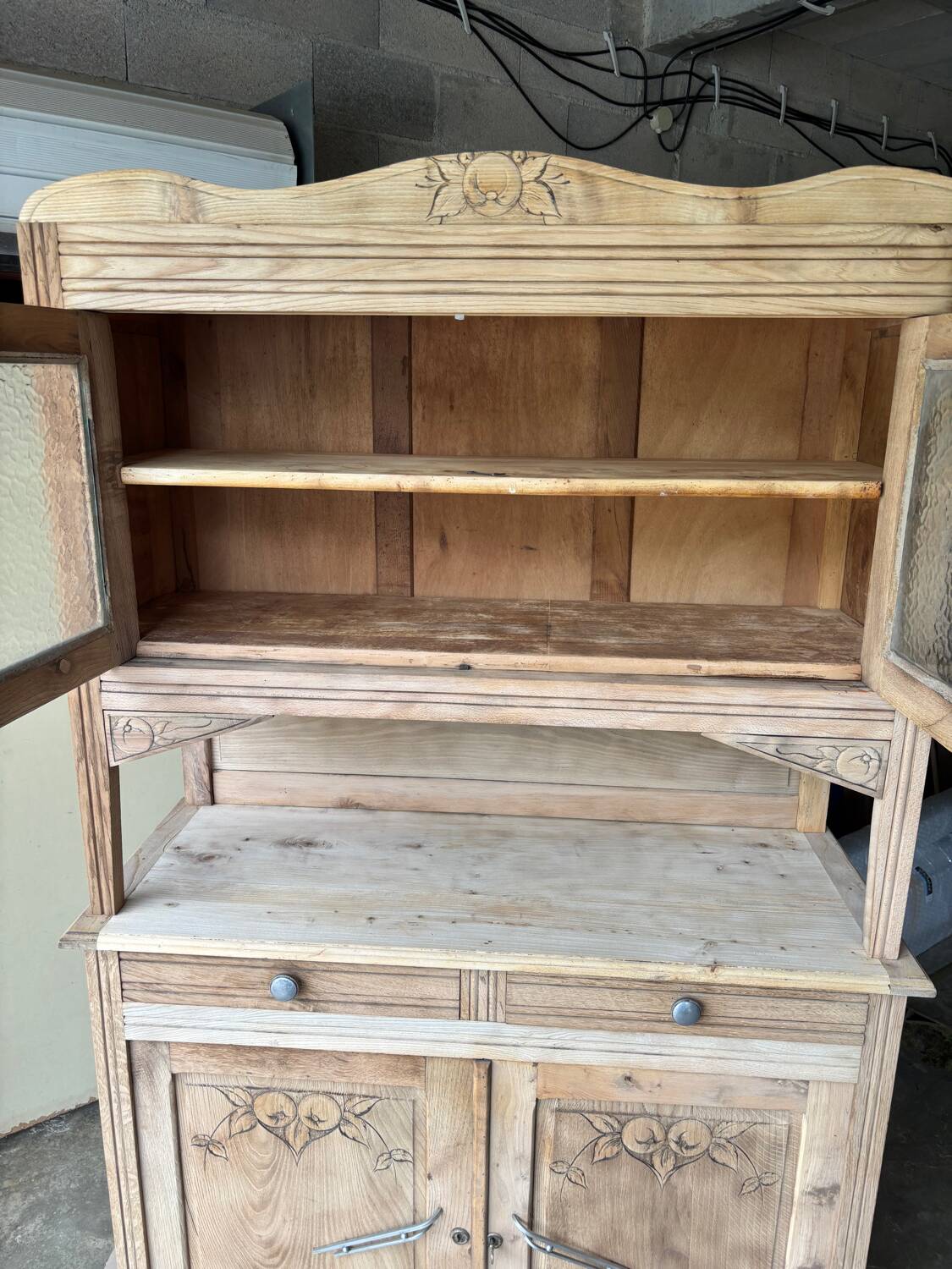Antique raw wood dresser