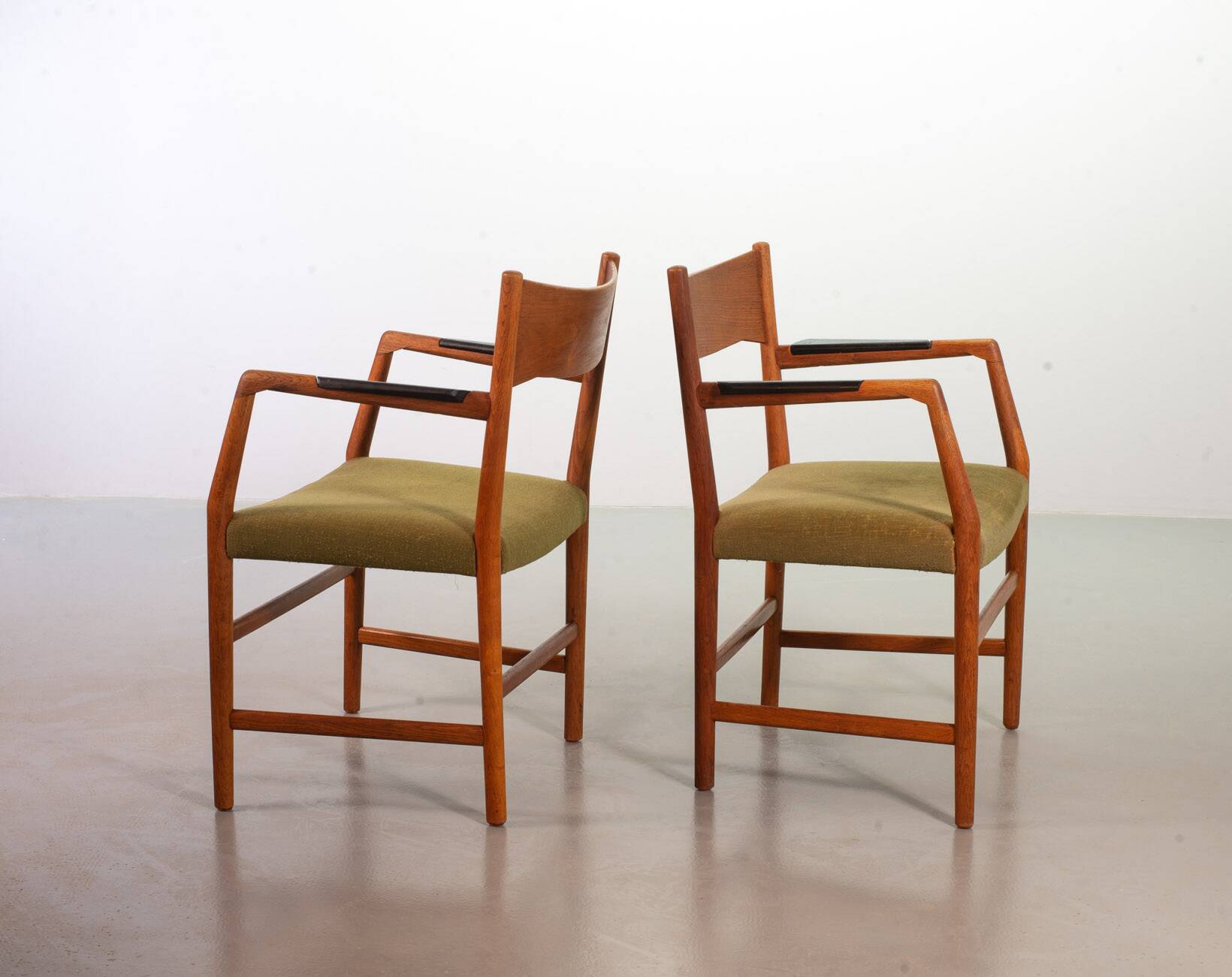Hans Wegner Danish 'Town Hall' Wooden Arm / Side Chairs by Plan Mobler 50s