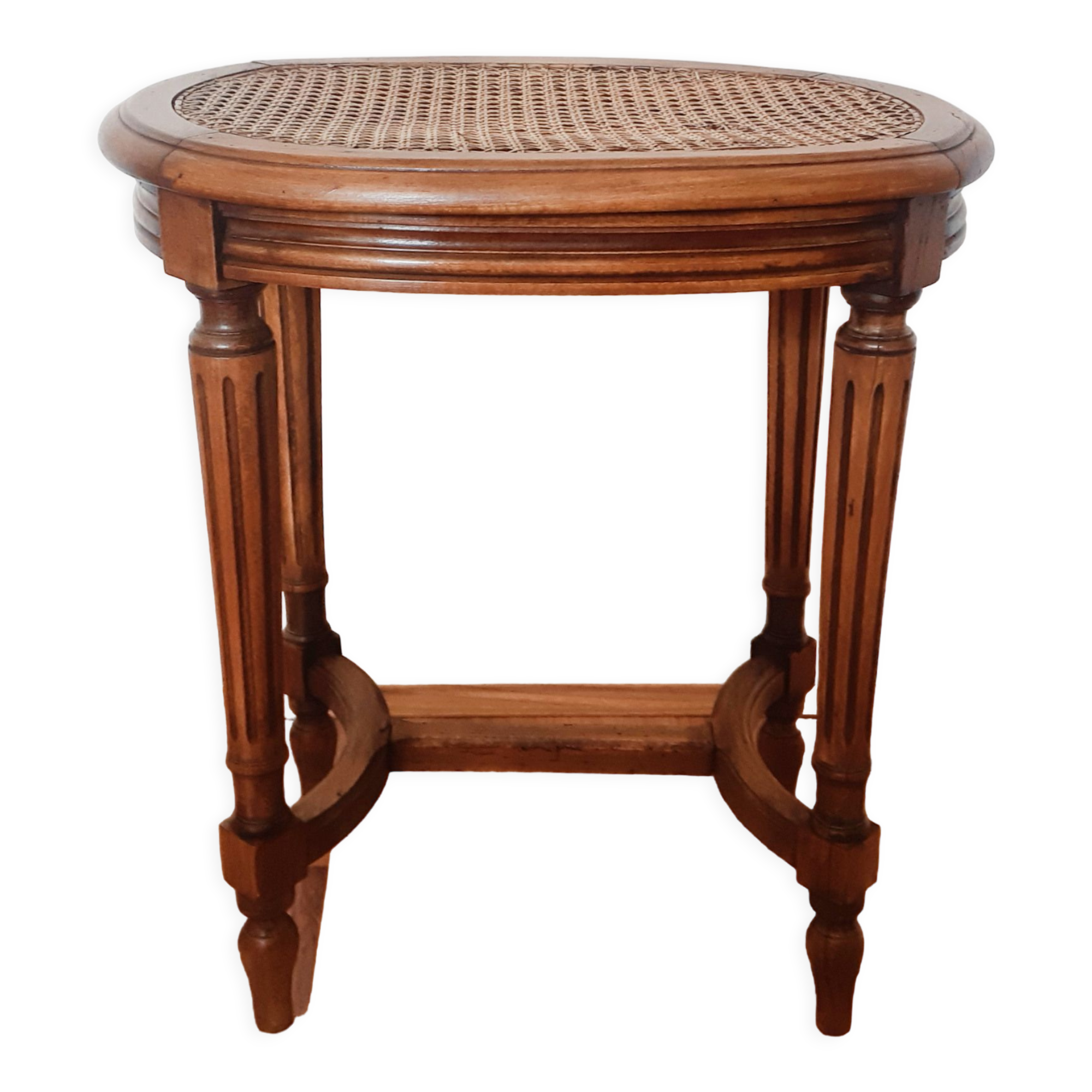 Tabouret de piano en cannage