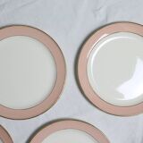 Deep plate service x6, Santos service, pink, Villeroy and Boch, vintage