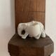 Small elephant in biscuit porcelain, 19th century salt cellars