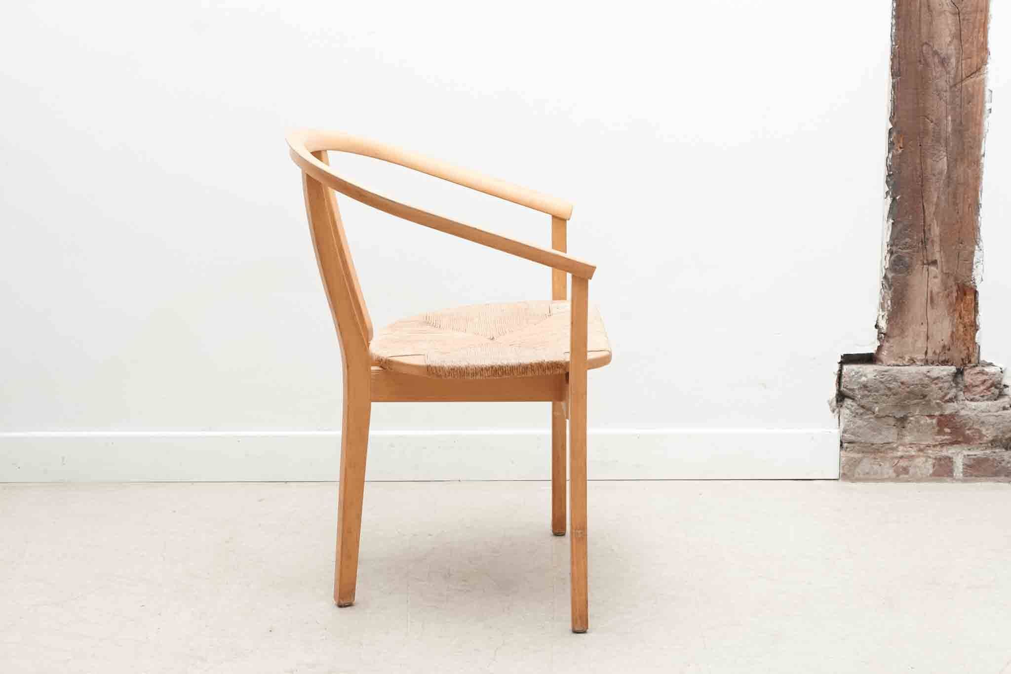 Set of 4 Scandinavian straw chairs