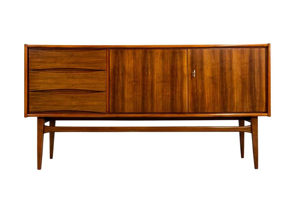 Vintage Walnut Sideboard From Bfm, Poland, 1960s