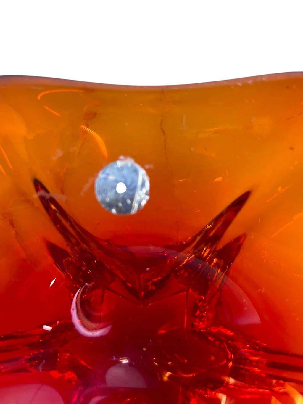 Orange vintage Murano glass bowl/plate/decoration