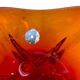 Orange vintage Murano glass bowl/plate/decoration